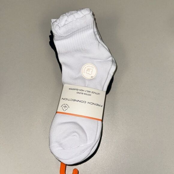 French Connection 5pk White Heather Silver Black Cotton Blend Knit Socks - Picture 1 of 7